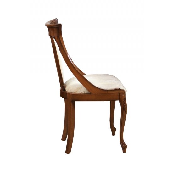 Scaune din Lemn Masiv, Scaun lemn masiv, maro/alb, Md.2, tapisat, Firenze