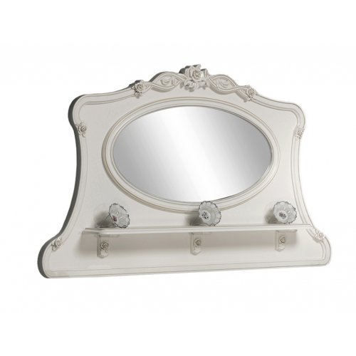 Flora, Ramă Oglindă Lemn Masiv, Alb, ovală, Royal, mobilasimex.ro