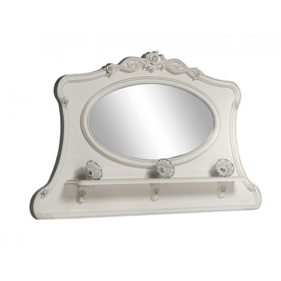 Rame Oglinzi din Lemn Masiv, Ramă Oglindă Lemn Masiv, Alb, ovală, Royal