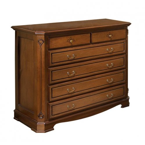 Gino, Comodă lemn masiv, maro/alb, stil Rococo, Gino, mobilasimex.ro