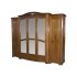 Dulap lemn masiv, maro/alb, 5 uși, Gino