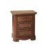 Noptieră lemn masiv, maro/alb, 3 sertare, Gino