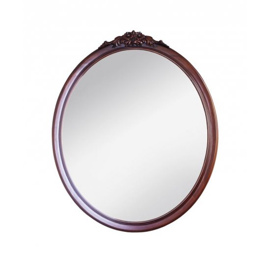 Rame Oglinzi din Lemn Masiv, Ramă oglindă lemn masiv, maro/alb, rotunda, Jasmina