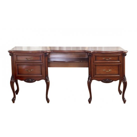 Toalete din lemn masiv, Toaletă lemn masiv, maro/alb, 4 sertare, Jasmina