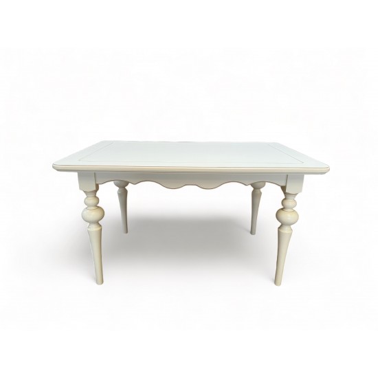 Masă lemn masiv, alb, fixă, Yana