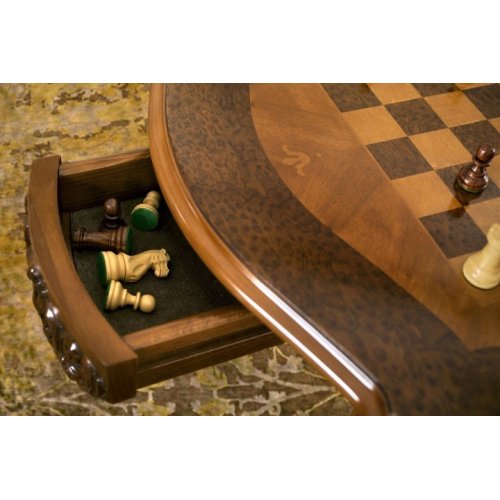 Cleopatra, Masă lemn masiv, maro/alb, șah, Cleopatra, mobilasimex.ro