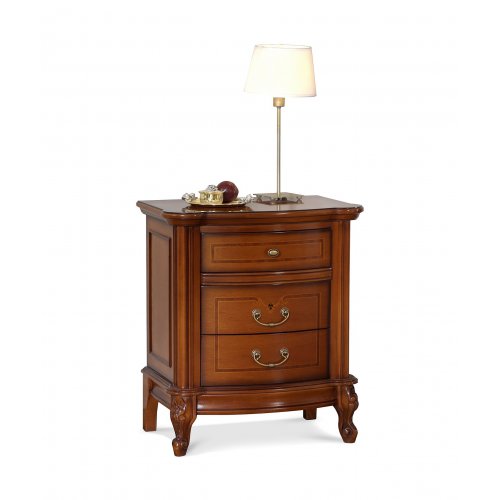 Comparare Produse, Noptieră lemn masiv, maro/alb, 3 sertare, Firenze, mobilasimex.ro