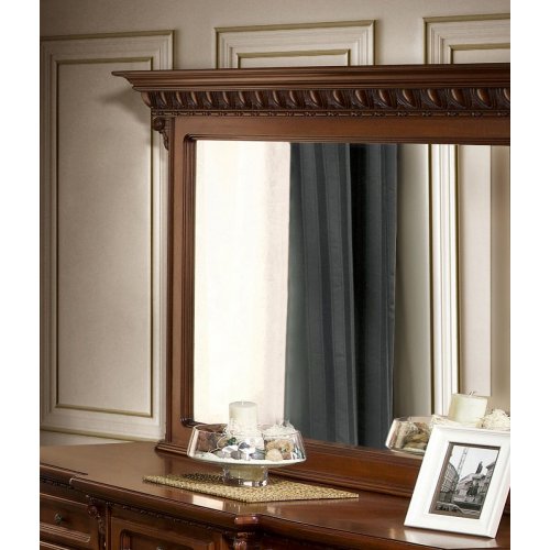 , Oglindă lemn masiv, maro/alb, dreptunghiulară, Veneția Lux, mobilasimex.ro