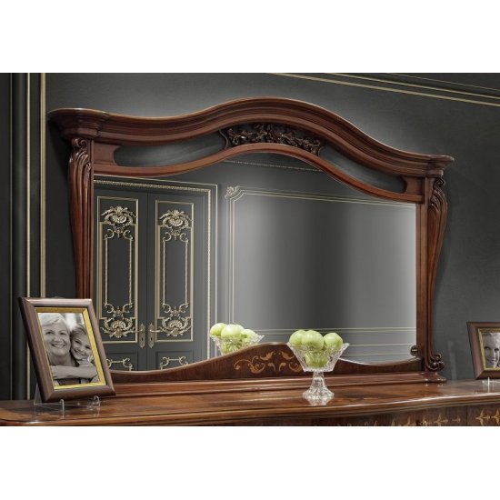 Rame Oglinzi din Lemn Masiv, Oglindă Lemn Masiv, Maro/Alb, sculptata manual, Mona Lisa Lux