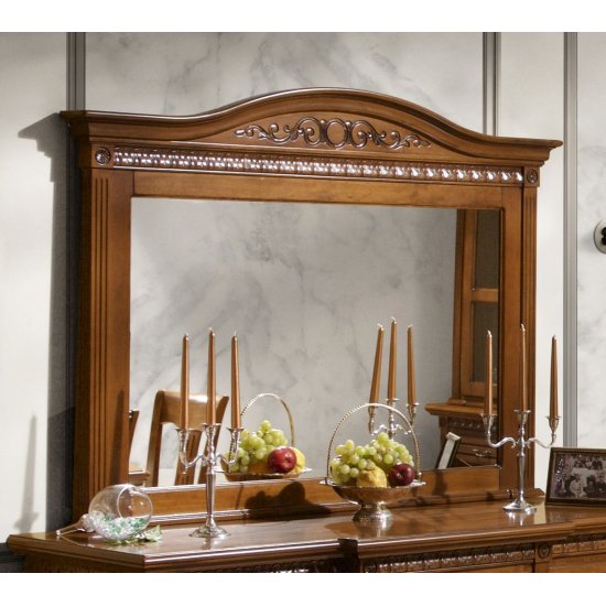 Rame Oglinzi din Lemn Masiv, Oglindă lemn masiv, maro/alb, inserții ornamentale, Veneția