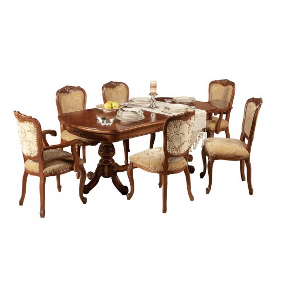 Mese din Lemn Masiv, Masă lemn masiv, maro/alb, extensibilă, Royal