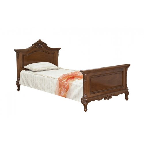 Royal, Pat lemn masiv, maro/alb, single, 900, tăblie sculptată, Royal, mobilasimex.ro