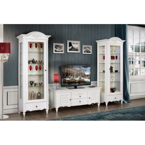 Yana, Plasmă lemn masiv, alb, detalii orientale, Yana, mobilasimex.ro