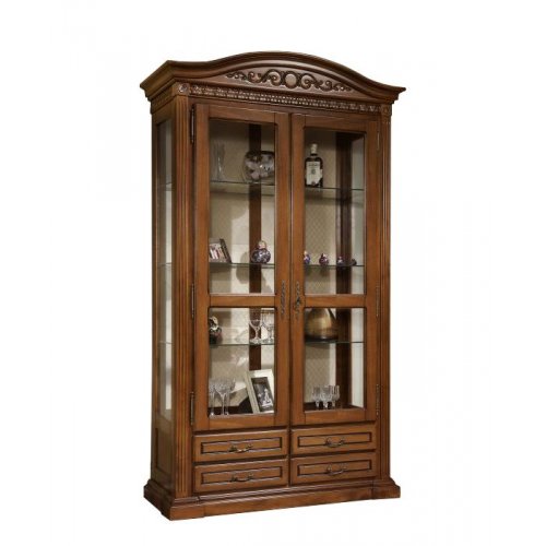 Venetia, Cristalier lemn masiv, maro/alb, 2 uși, Veneția, mobilasimex.ro