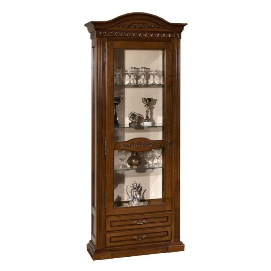 Cristaliere din Lemn Masiv, Cristalier lemn masiv, maro/alb, 1 ușă, stânga, Veneția