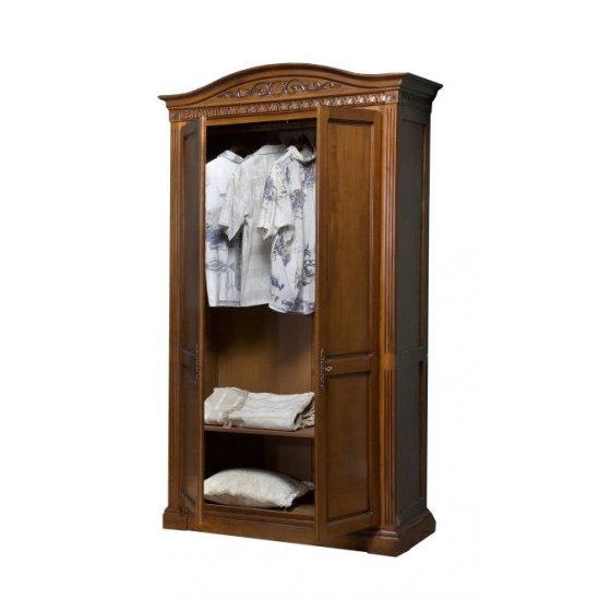 Dulapuri din lemn masiv, Dulap lemn masiv, maro/alb, 2 uși, Veneția