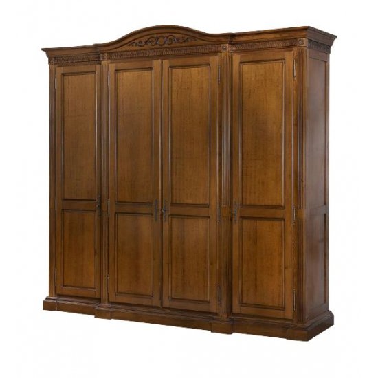 Dulapuri din lemn masiv, Dulap lemn masiv, maro/alb, 4 uși, Veneția