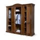 Dulapuri din lemn masiv, Dulap lemn masiv, maro/alb, 4 uși, Veneția