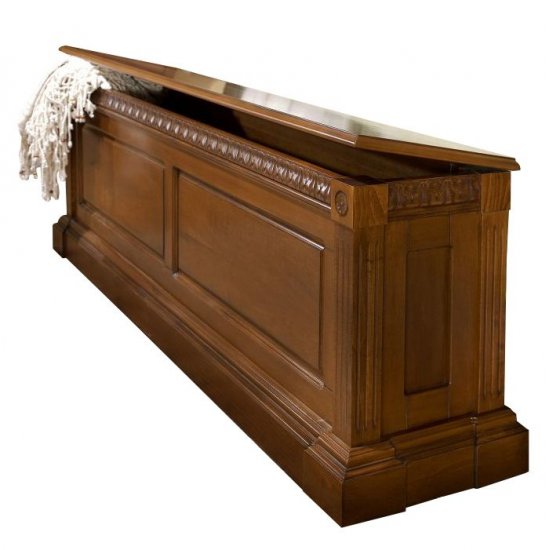 Paturi din lemn masiv, Ladă lenjerie lemn masiv, maro/alb, 1600, Veneția