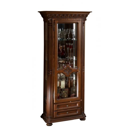 Cristaliere din Lemn Masiv, Cristalier lemn masiv, maro/alb, 1 ușă, stânga, Veneția Lux