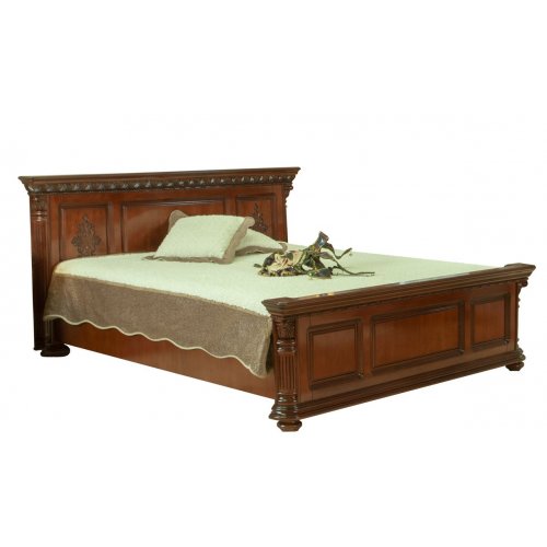 Comparare Produse, Pat lemn masiv, maro/alb, dublu, 1600, inserții sculptate, Veneția Lux, mobilasimex.ro