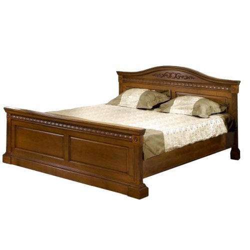 Venetia, Pat lemn masiv, maro/alb, dublu, 1800, inserții sculptate, Veneția, mobilasimex.ro