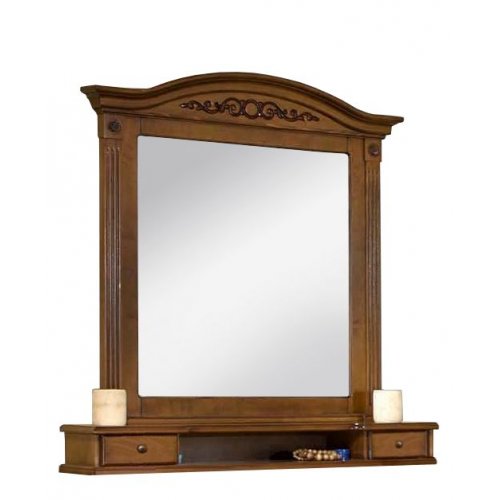 Venetia, Ramă Oglindă Lemn Masiv, Maro/Alb, 2 Sertare, Veneția, mobilasimex.ro