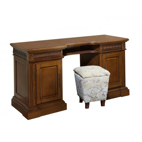 Toaletă lemn masiv – Destinată exclusiv momentelor de răsfăț, Toaletă Lemn Masiv, Maro/Alb, 2 Sertare, 2 Uși, Veneția, mobilasimex.ro