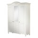 Dulapuri din lemn masiv, Dulap lemn masiv, alb, 3 uși, Yana