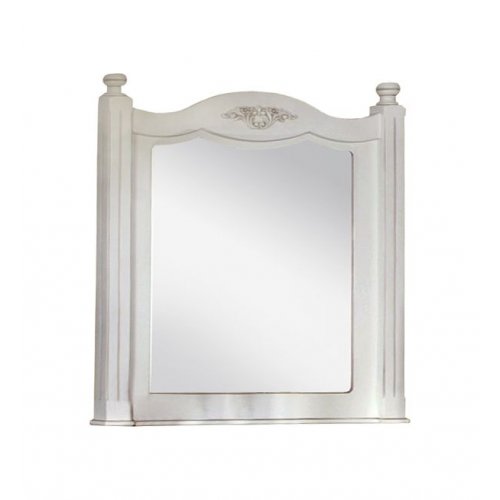 Rama oglina lemn masiv – Pentru crearea unor iluzii optice inedite, Oglindă lemn masiv, maro/alb, inserție ornamentală, Yana, mobilasimex.ro