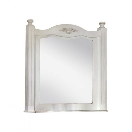 Rame Oglinzi din Lemn Masiv, Oglindă lemn masiv, maro/alb, inserție ornamentală, Yana